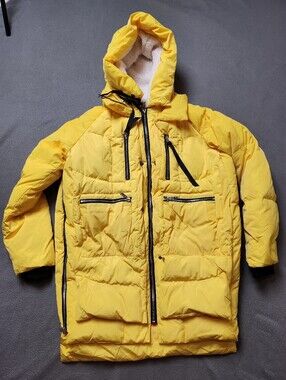 Orolay Yellow Hooded Down Puffer Jacket Coat Parka Size S – 90% Duck Down